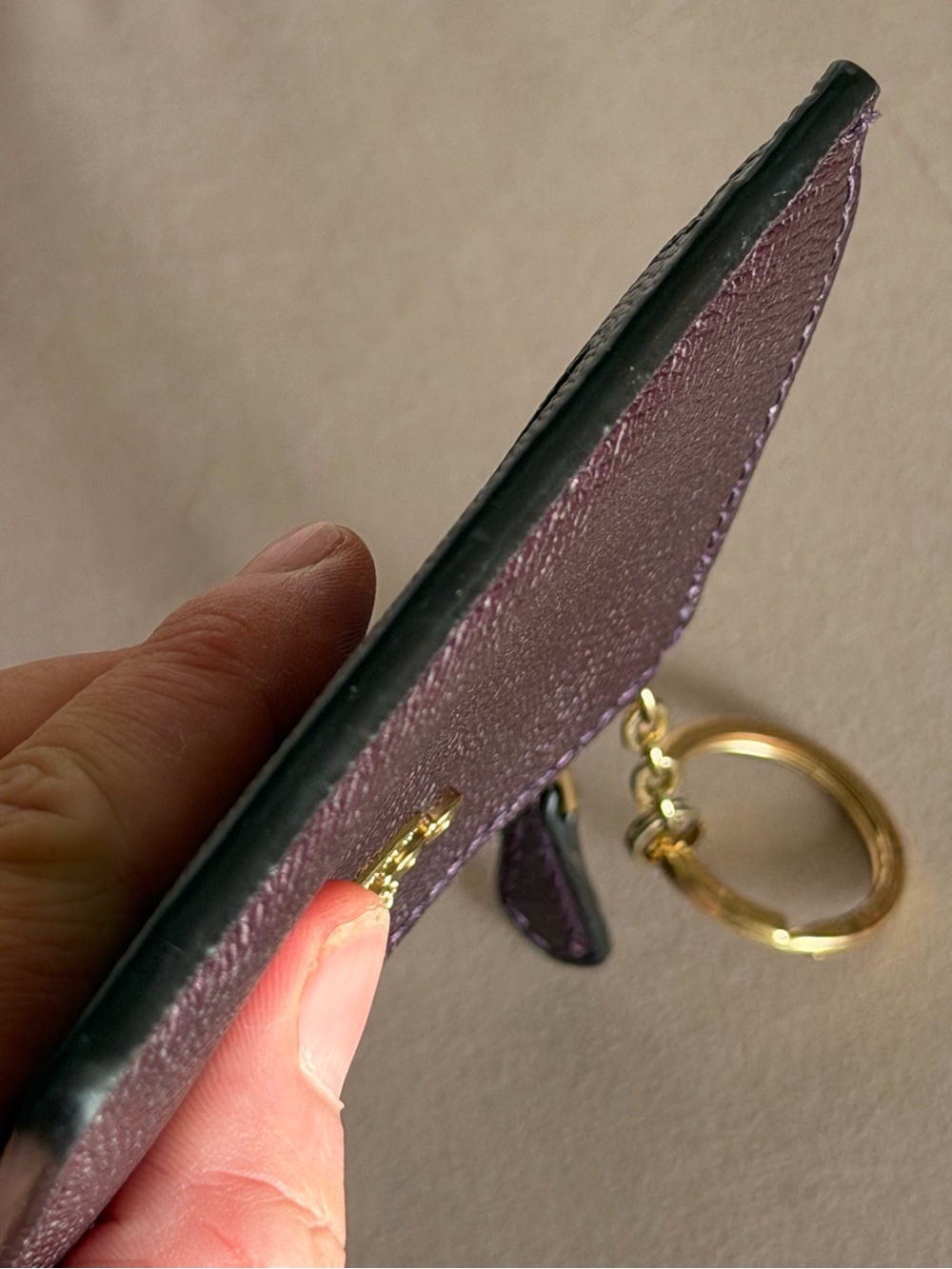 COACH Mini Skinny Keychain ID Case in Metallic Deep Plum 💜 - Picture 4 of 16
